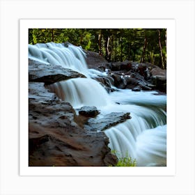 Waterfalls In The Forest 1 Art Print