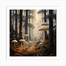 Mushroom Forest 1 Art Print