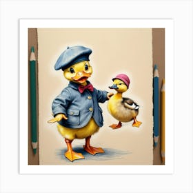 Duck And Duckling 5 Art Print