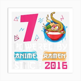 7th Birthday Kawaii Anime Ramen Noodles 7 Years Old Girls Art Print