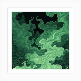 Green Flirs Art Print