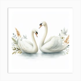 Swans 7 Art Print