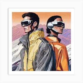 Two Skiers Wearing Goggles Art Print