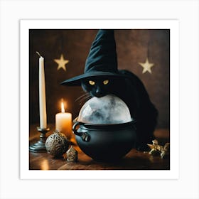 Witch In A Cauldron Art Print