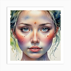 Watercolor Of A Girl 6 Art Print