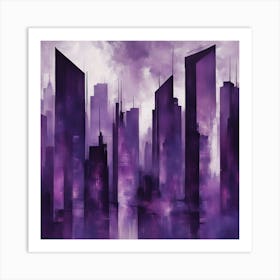 Purple Cityscape 1 Art Print