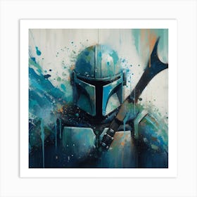 Din Djarin The Mandalorian Rain Melt Star Wars Art Print Art Print