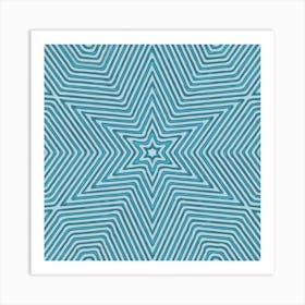 Pattern Lines Blue Repeating Textile Art Print