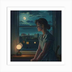 Girl At The Window Art Print