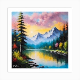 Sunset In The Mountains 1 Art Print