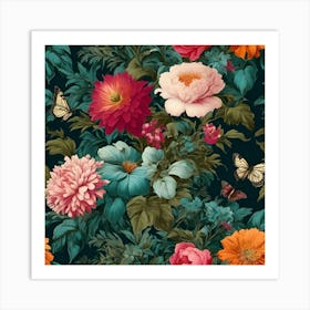 Floral Wallpaper Art Print