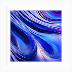 Abstract Blue Wavy Background Art Print