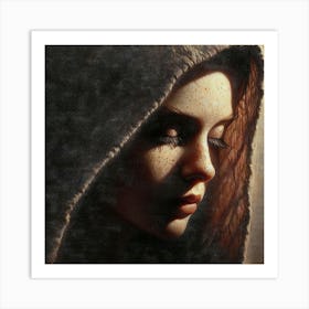 Girl In A Hood 1 Art Print