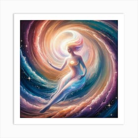 Leonardo Phoenix In A Swirling Ethereal Whirlwind Of Colors Th 1 Art Print