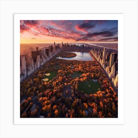 Central Park At Sunset 1 Art Print