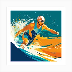 Olympic Swimmer Art Print