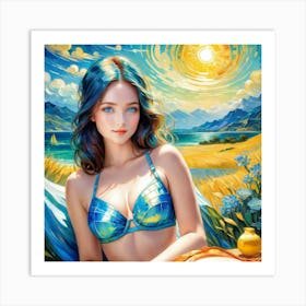 Blue Starry Sky dy Art Print