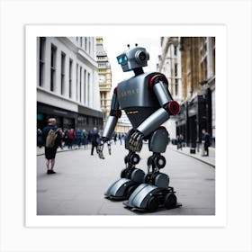 Robot On The Street 13 Art Print