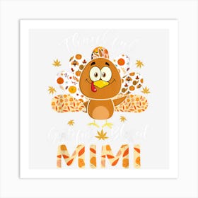 Thankful Grateful Blessed Mimi Turkey Thanksgiving Art Print