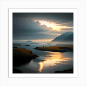 Sunrise Over Iceland Art Print