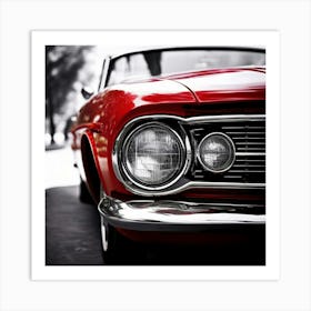 Red Vintage Old Speed Traffic Light Transportation Front Black Vehicle Luxury Car Wheel (5) Art Print