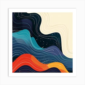 Abstract Wave Painting 4 Art Print