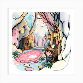 Girl In The Forest 4 Art Print