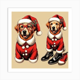 Santa Dog 1 Art Print