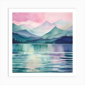 Twilight Tranquil Lake Art Print