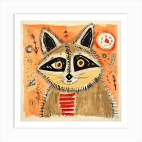 Abstract Raccoon 2 Art Print