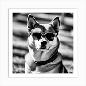 Husky Dog In Sunglasses 3 Art Print