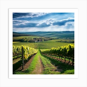 Countryside Wine Heaven Vine Green Nature Rheinland Grape Grower Eifel Spring Vinery Blan (7) Art Print