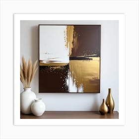 Cuadro Marron Y Dorado Adornos Art Print