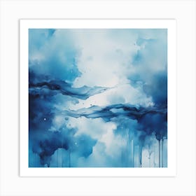 Abstract Minimalist Painting That Represents Duality, Mix Between Watercolor And Oil Paint, In Shade (10) Art Print