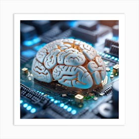 Artificial Intelligence Brain In Close Up Miki Asai Macro Photography Close Up Hyper Detailed Tr (31) Art Print