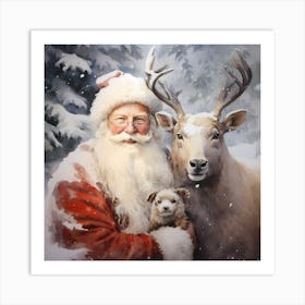 Watercolour Christmas Harmony Art Print