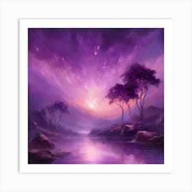 Purple Night Sky Art Print