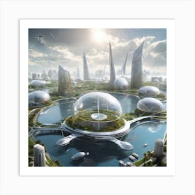 Futuristic City 115 Art Print