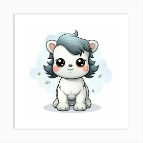 Cute Kawaii Dog Art Print