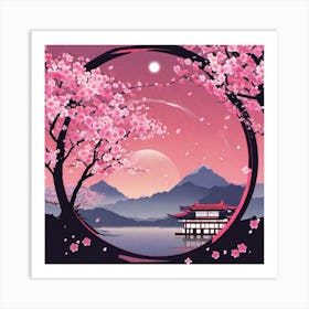 Asian Cherry Blossoms Art Print