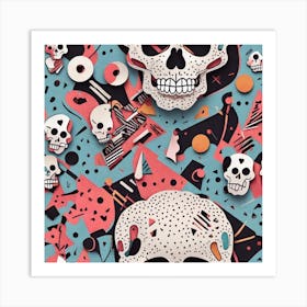 Skulls And Bones Art Print