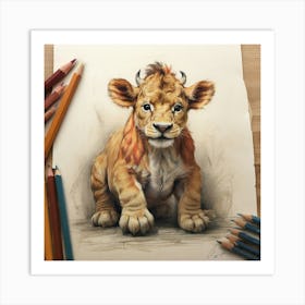 Lion Cub Art Print