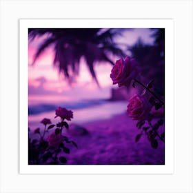 Sunset Roses Art Print