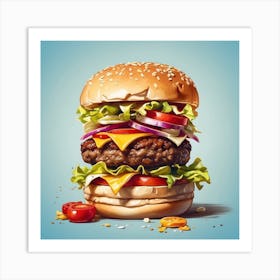 Burger Canvas Print Art Print