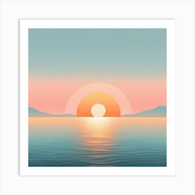 Sunset Over The Ocean 1 Art Print