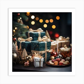 Elegant Christmas Gift Boxes Series024 Art Print