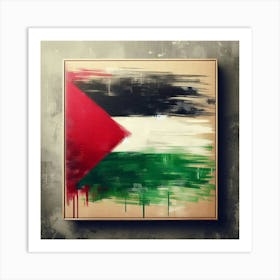 Palestine Flag Painting Art Print