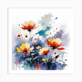 Watercolor Flowers Art Print