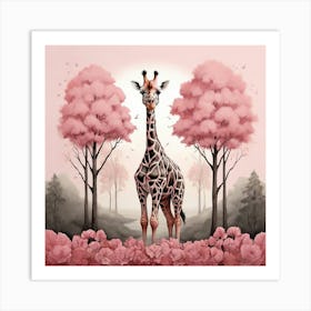 Pink Giraffe 3 Art Print