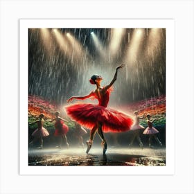 Ballet In The Rain Art Print